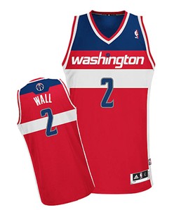 NBA Washington Wizards 2 John Wall Authentic Red Jerseys